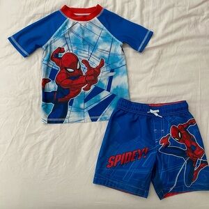 Marvel Spiderman rash-guard + swim trunks (toddler)